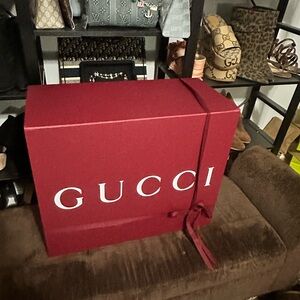 Gucci Burgundy Gift Box with Ribbon